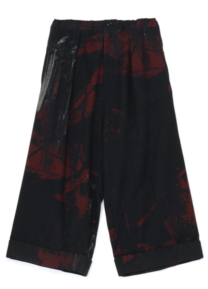 WOOL FLANNEL CUFFED HEM PANTS