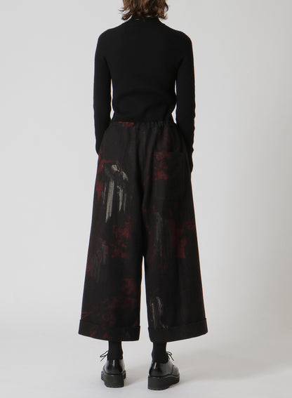 WOOL FLANNEL CUFFED HEM PANTS