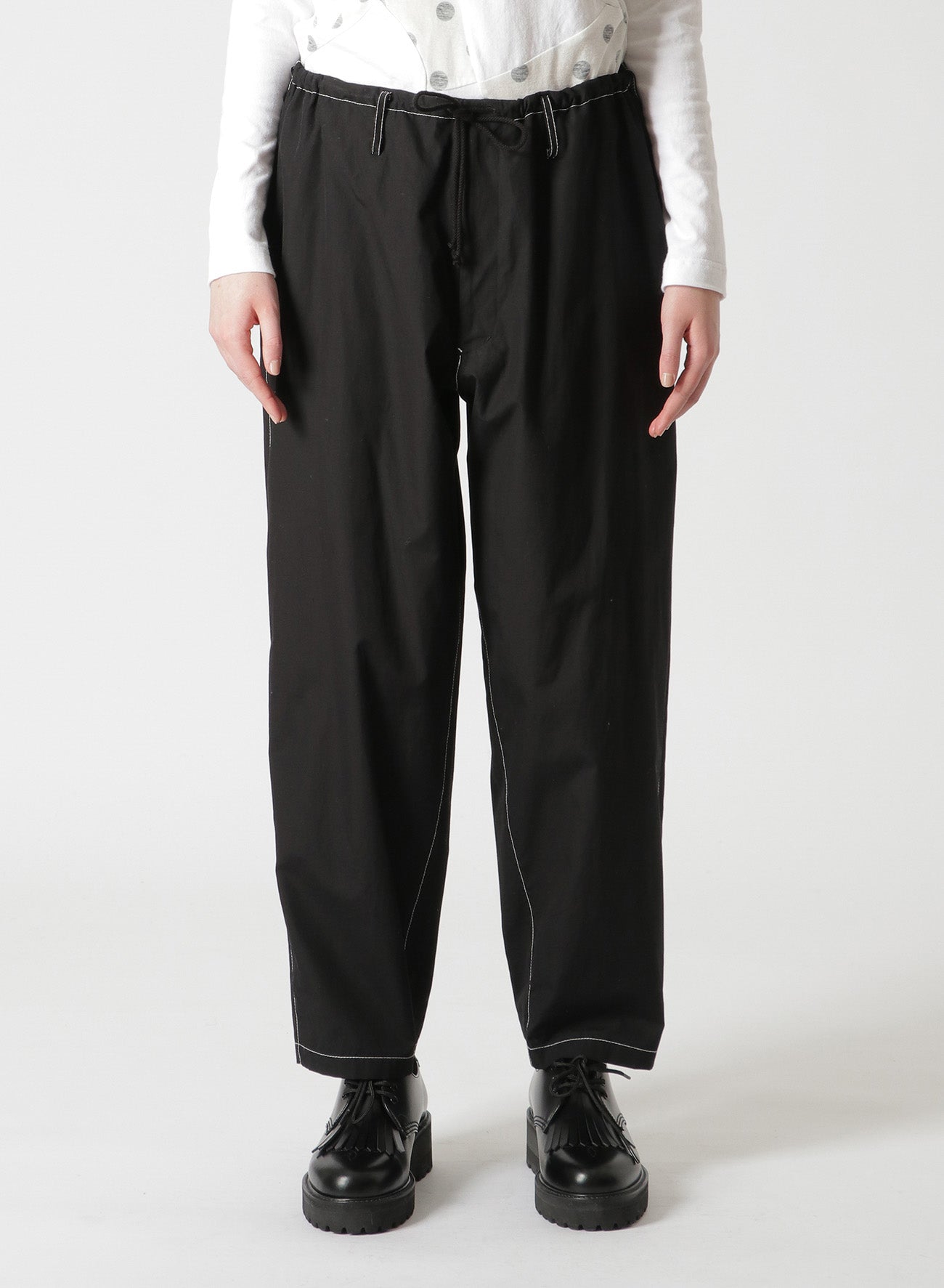 COTTON BROADCLOTH DRAWSTRING PANTS