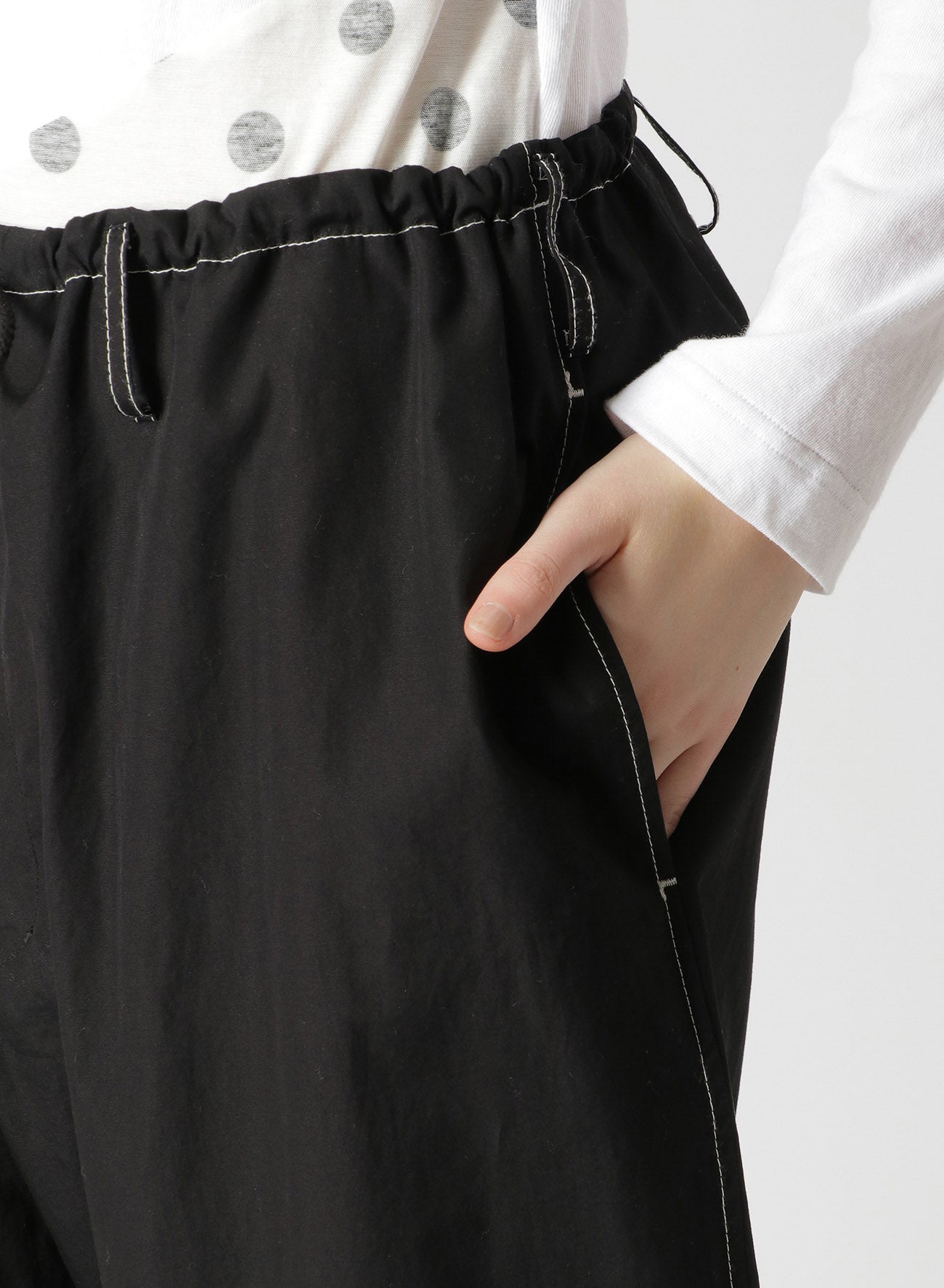 COTTON BROADCLOTH DRAWSTRING PANTS