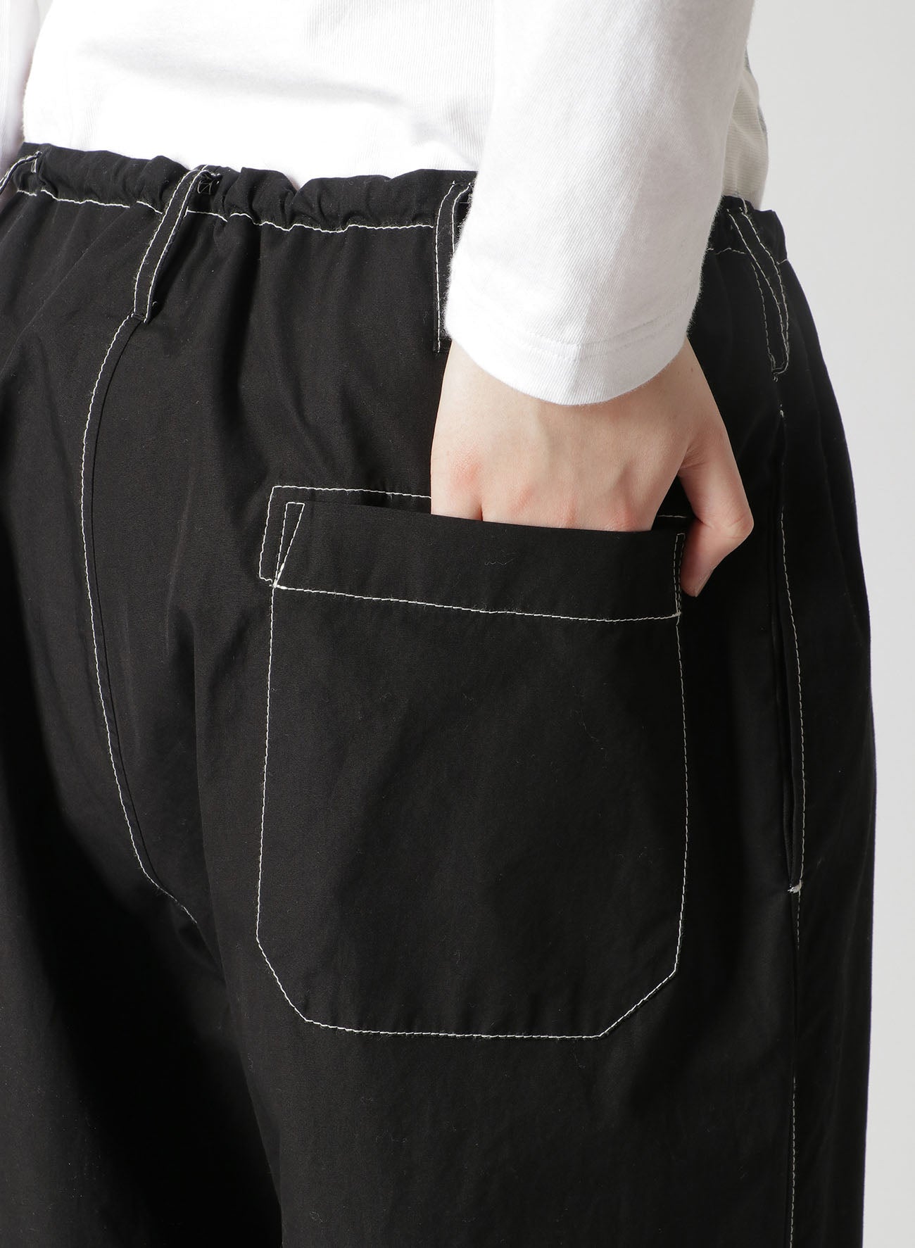 COTTON BROADCLOTH DRAWSTRING PANTS