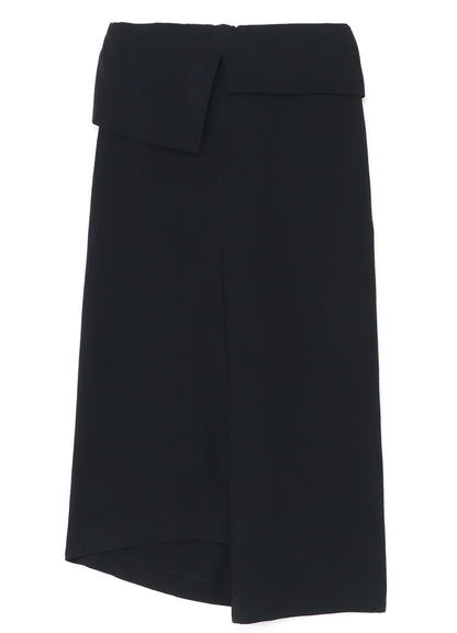 WASH-TREATED WOOL/RAYON ASYMMETRIC TUBE SKIRT