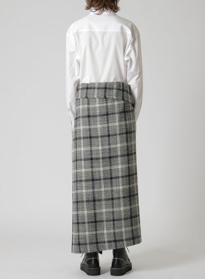 WOOL/ACRYLIC ASYMMETRIC TUBE SKIRT