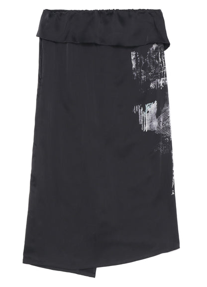 SATIN SILK ASYMMETRIC TUBE SKIRT