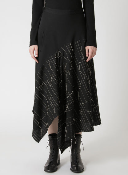 WOOL ASYMMETRIC FLARED SKIRT