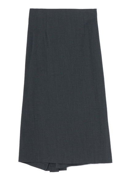 WRINKLED WOOL/RAYON TWILL PLEATED WRAP SKIRT