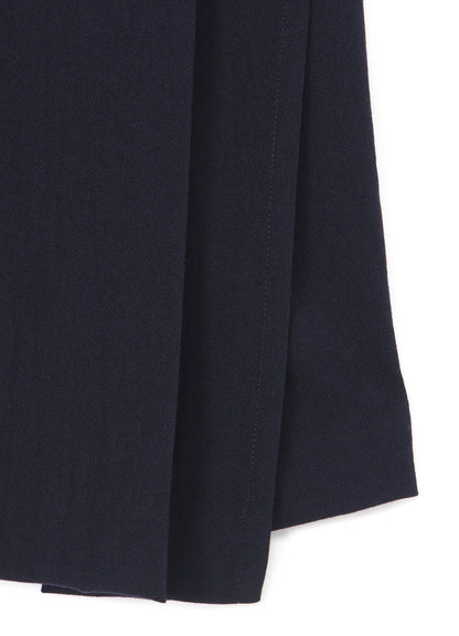 WRINKLED WOOL/RAYON TWILL PLEATED WRAP SKIRT