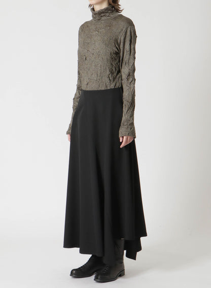 WOOL GABARDINE ASYMMETRIC SKIRT