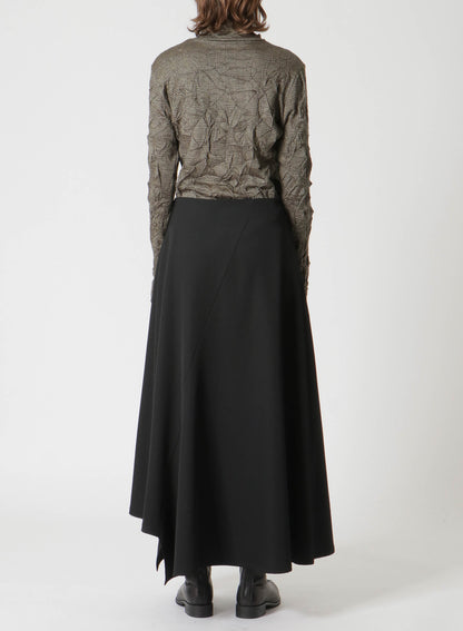 WOOL GABARDINE ASYMMETRIC SKIRT