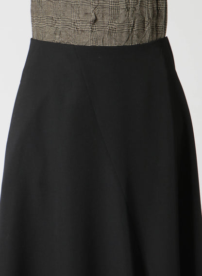 WOOL GABARDINE ASYMMETRIC SKIRT