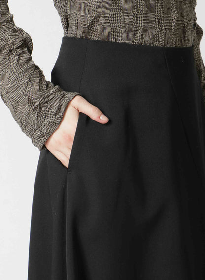 WOOL GABARDINE ASYMMETRIC SKIRT