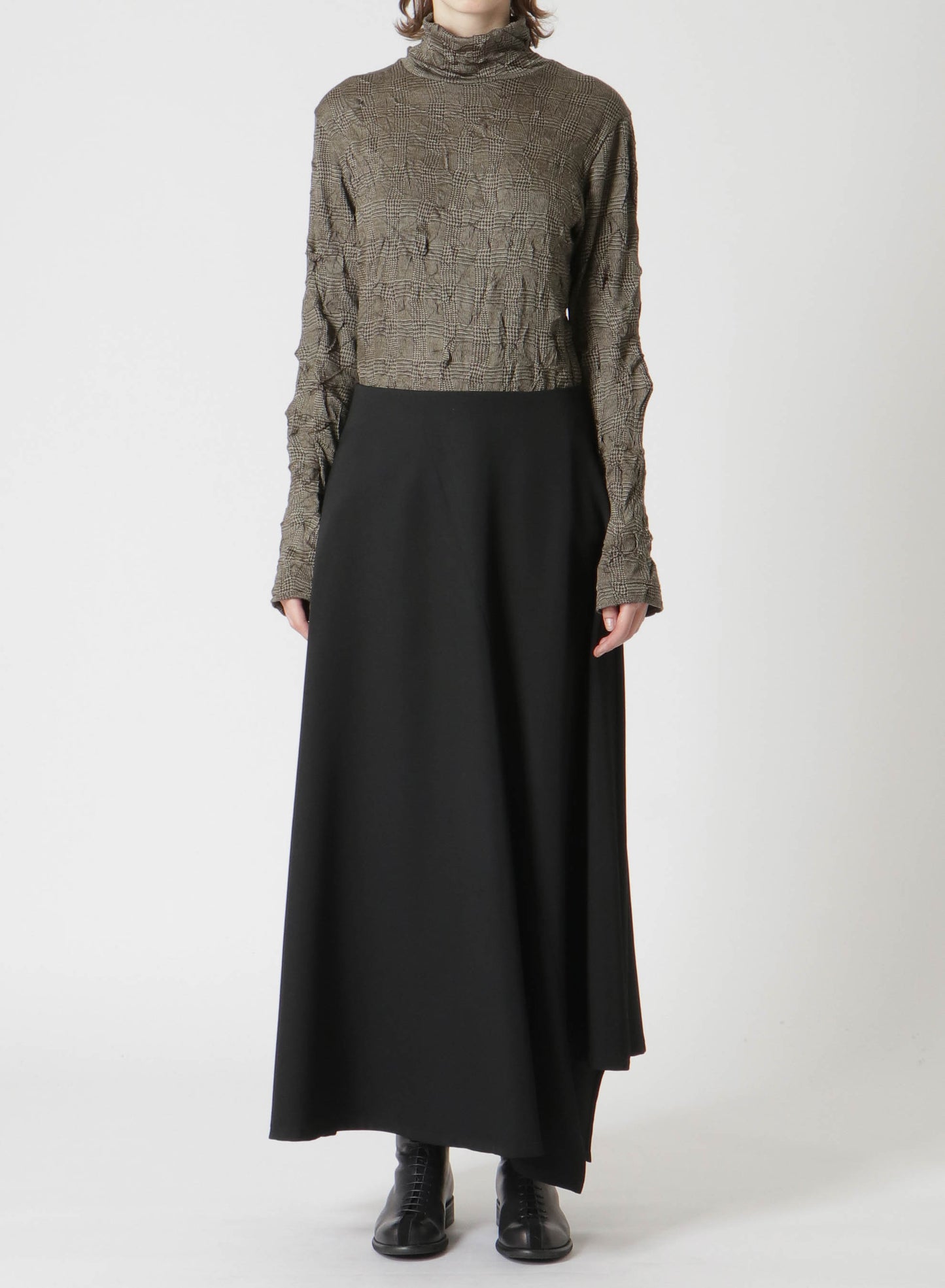 WOOL GABARDINE ASYMMETRIC SKIRT