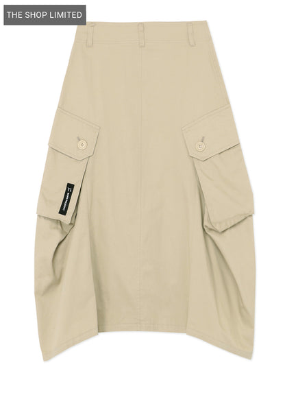 [Y's BORN PRODUCT] COTTON TWILL CARGO PANTS-STYLE SKIRT