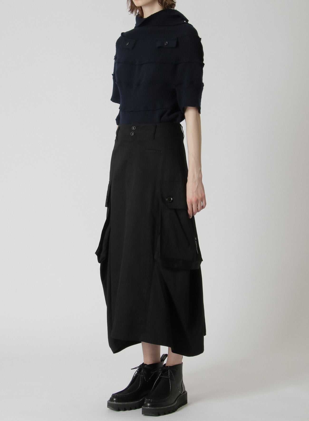 [Y's BORN PRODUCT] COTTON TWILL CARGO PANTS-STYLE SKIRT