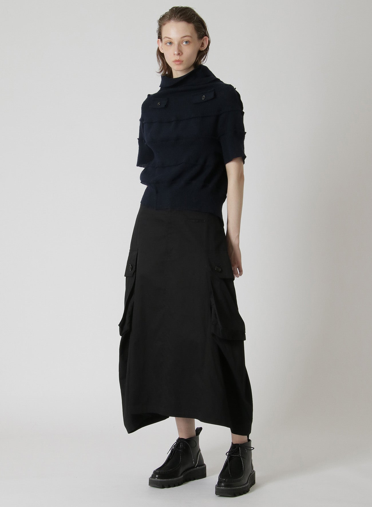 [Y's BORN PRODUCT] COTTON TWILL CARGO PANTS-STYLE SKIRT