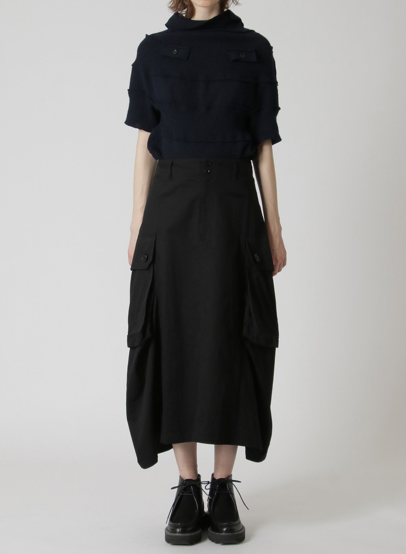 [Y's BORN PRODUCT] COTTON TWILL CARGO PANTS-STYLE SKIRT