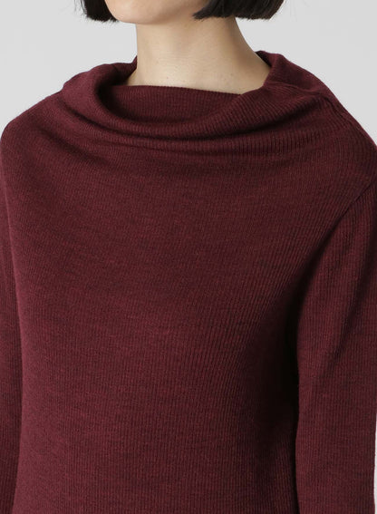 RIBBED HIGH NECK LONG SLEEVE T-SHIRT