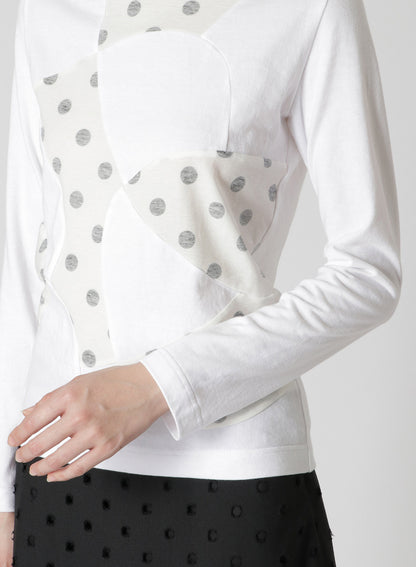 COTTON JERSEY PATCHWORK TURTLENECK