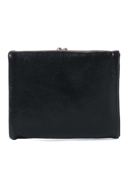 SURFACE-DYED SOFT TAN LEATHER TRIFOLD PUFFY WALLET