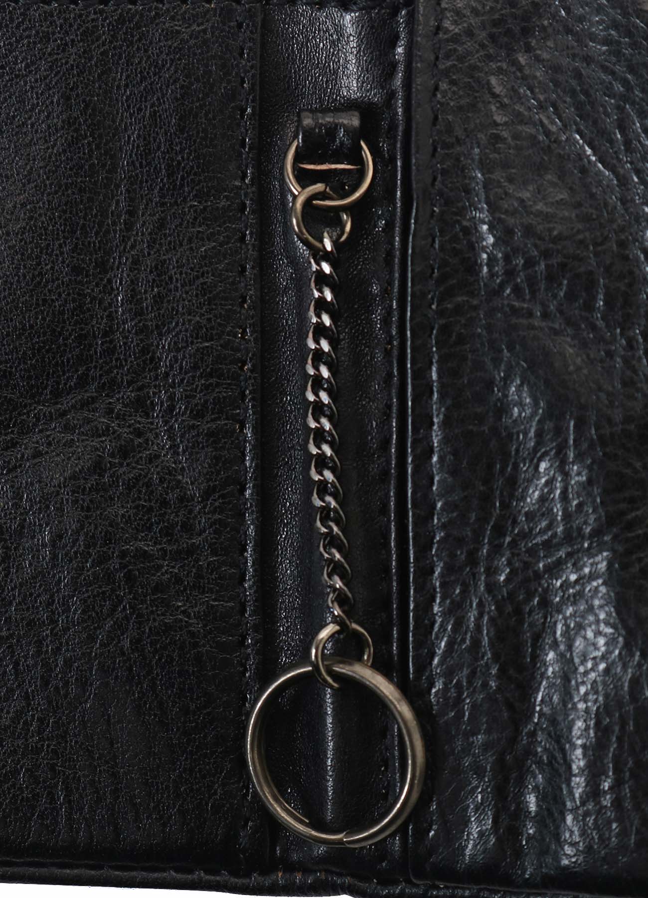 SURFACE-DYED SOFT TAN LEATHER TRIFOLD PUFFY WALLET