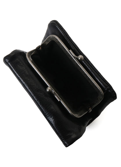 SURFACE-DYED SOFT TAN LEATHER TRIFOLD PUFFY WALLET