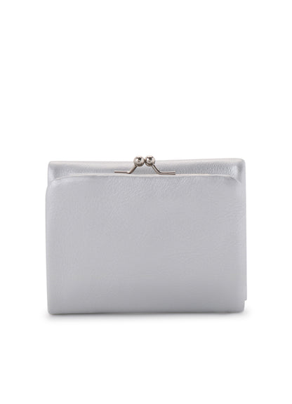 FOIL LEATHER TRIFOLD PUFFY WALLET