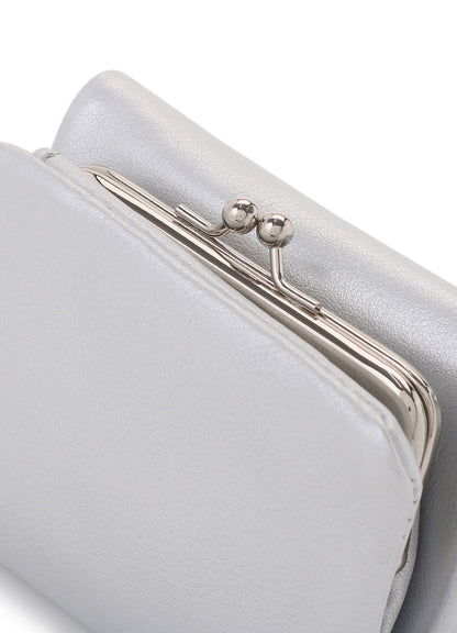 FOIL LEATHER TRIFOLD PUFFY WALLET