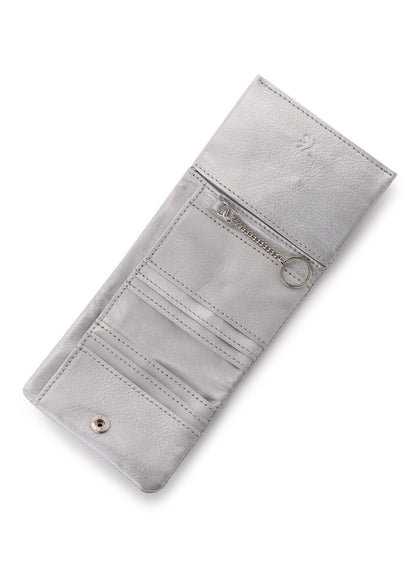 FOIL LEATHER TRIFOLD PUFFY WALLET