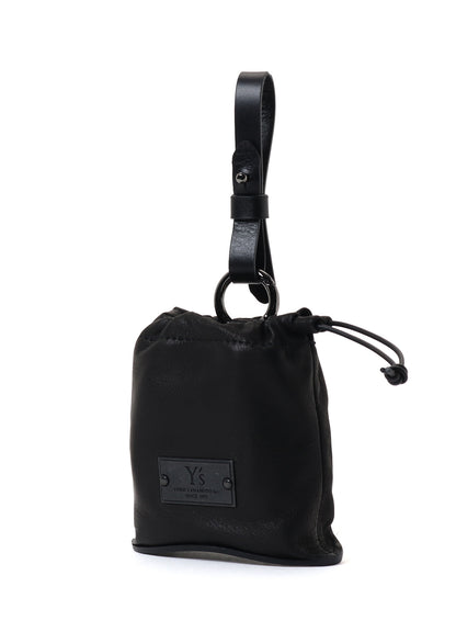 WATER DYED SOFT LEATHER CURVED POUCH CHARM