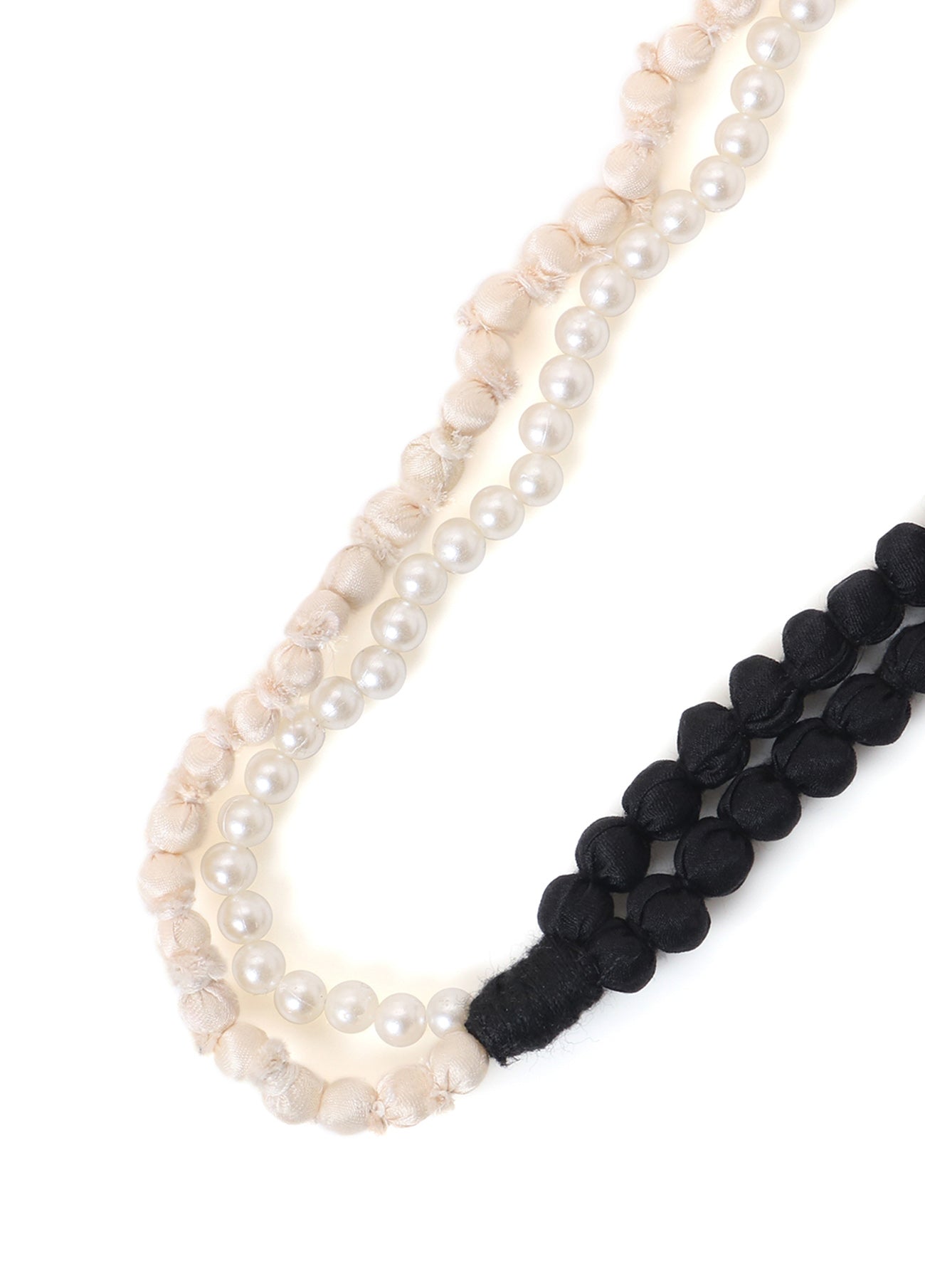 DOUBLE CHAIN SILK BALL CHAIN NECKLACE