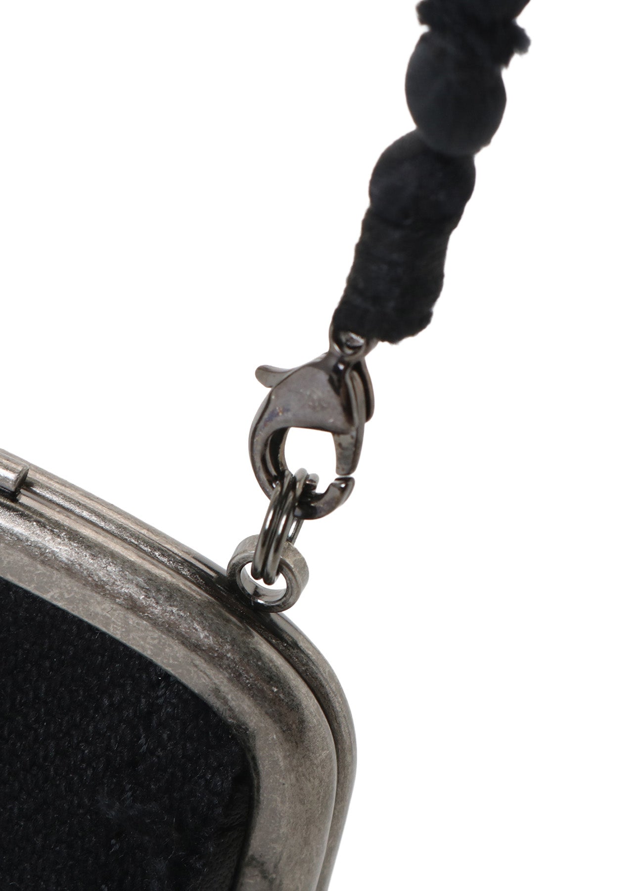 SOFT LEATHER SILK BALL METAL CLASP NECKLACE