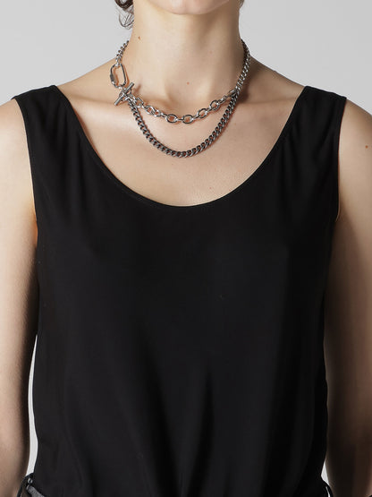 BRASS SILVER NECKLACE B