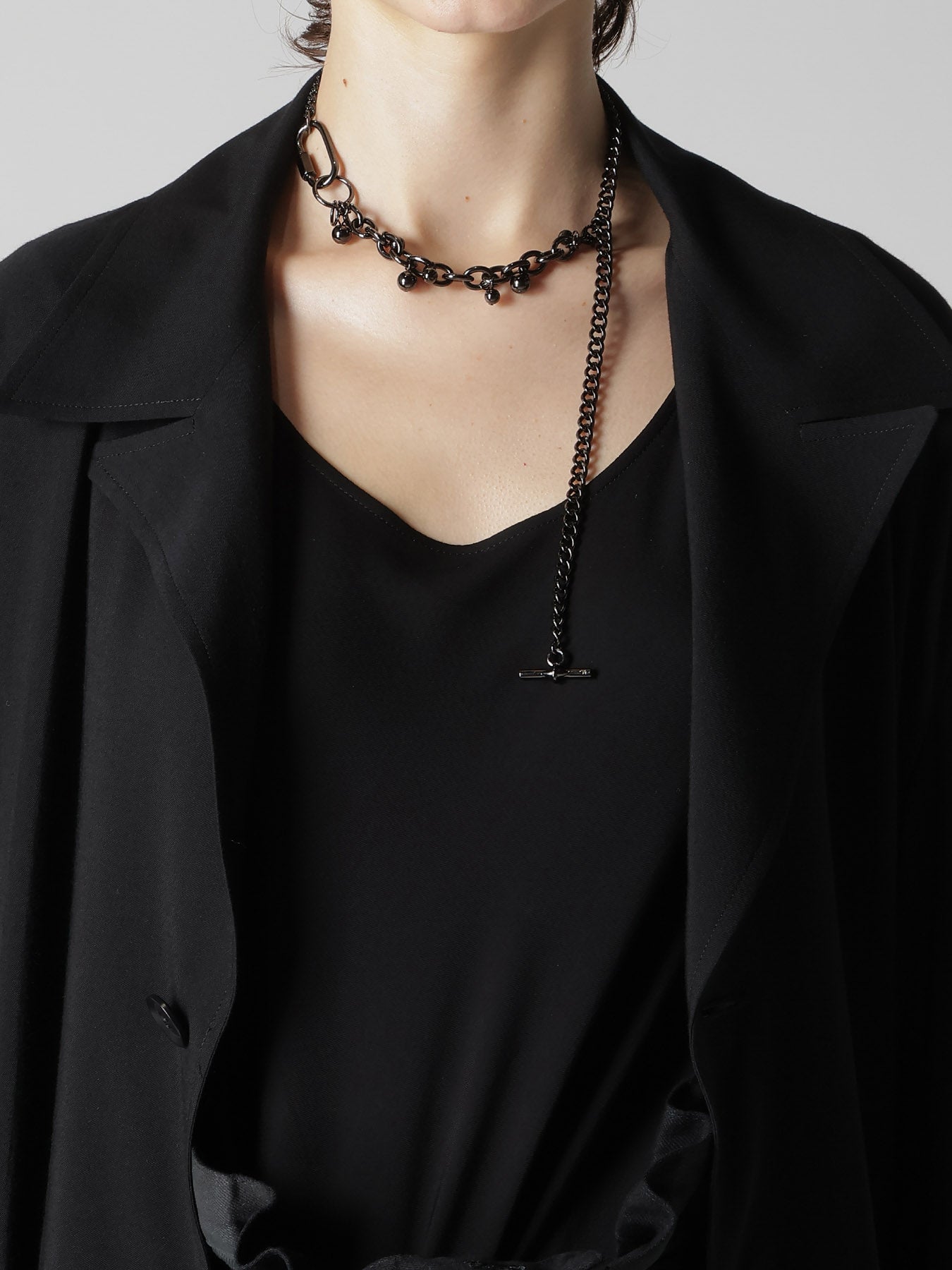 BRASS SILVER BALL NECKLACE B