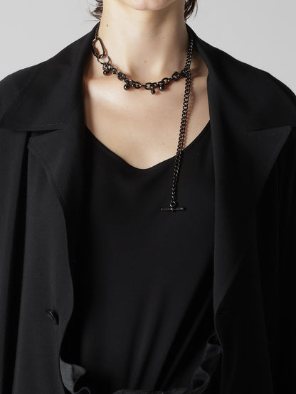 BRASS SILVER BALL NECKLACE B