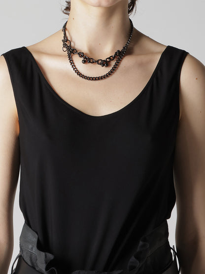 BRASS SILVER BALL NECKLACE B