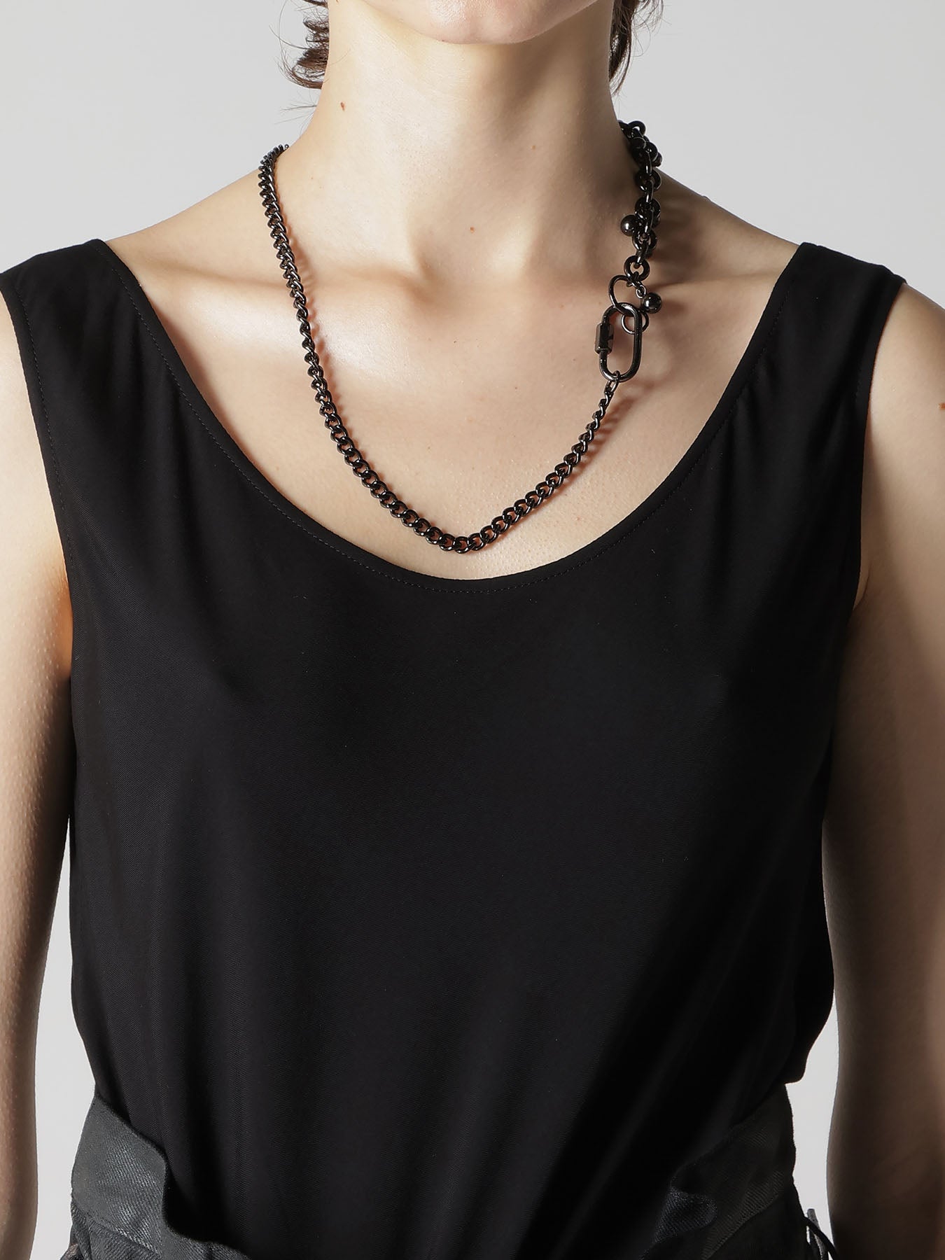 BRASS SILVER BALL NECKLACE B