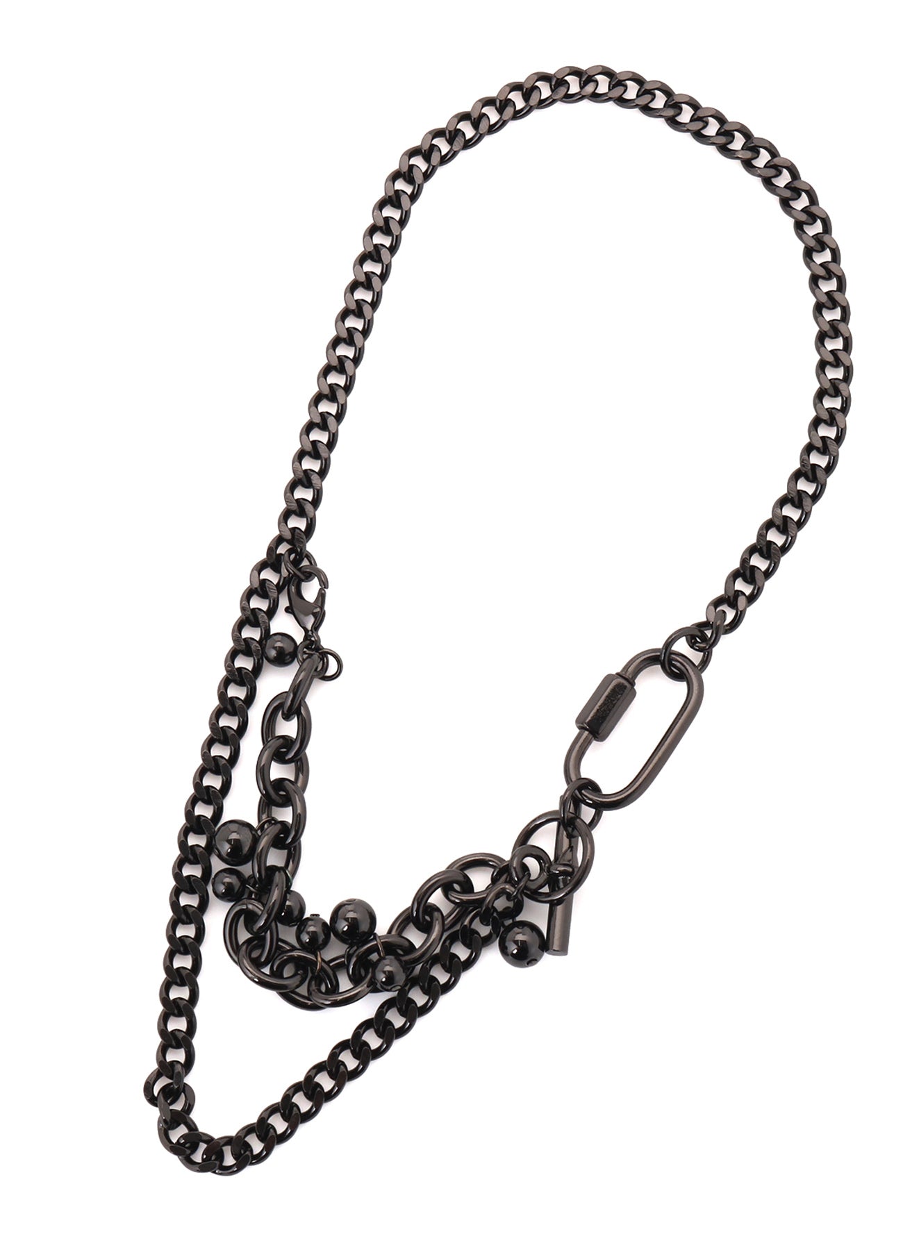 BRASS SILVER BALL NECKLACE B