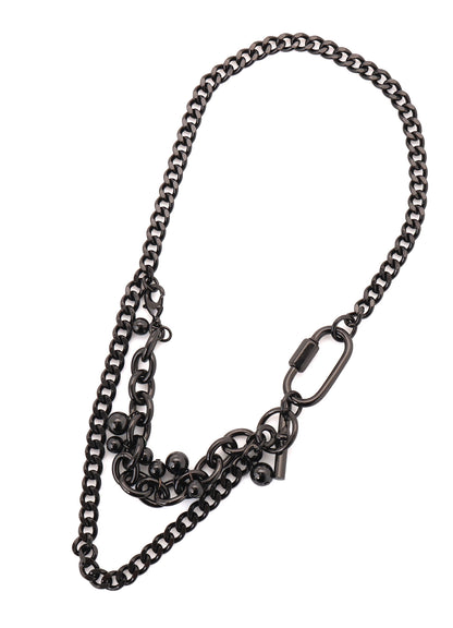 BRASS SILVER BALL NECKLACE B