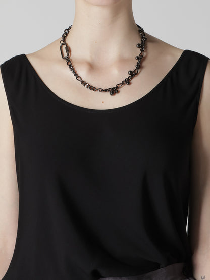 BRASS SILVER BALL NECKLACE A