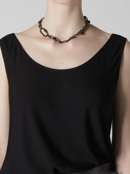 BRASS SILVER BALL NECKLACE A