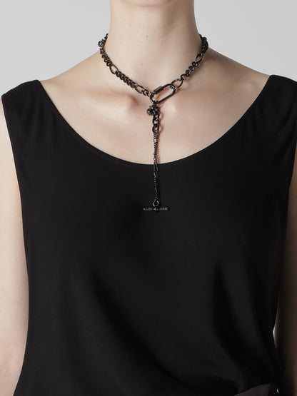 BRASS SILVER BALL NECKLACE A