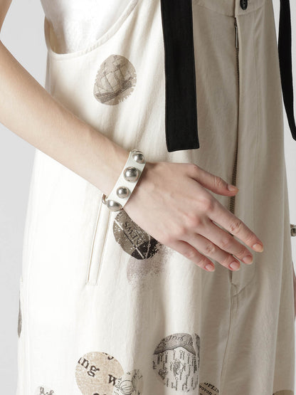 SEMIGLOSS LEATHER STUDS BRACELET