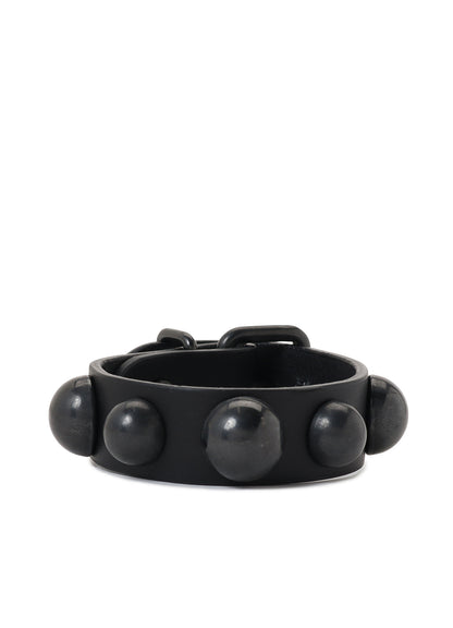 SEMIGLOSS LEATHER STUDS BRACELET