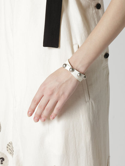 SEMIGLOSS LEATHER STUDS DOUBLE BRACELET