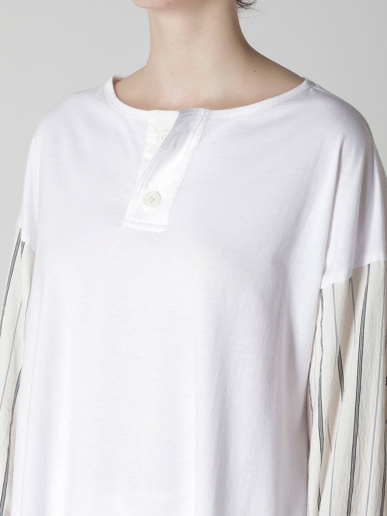 COMBINATION HENLEY NECK BLOUSE