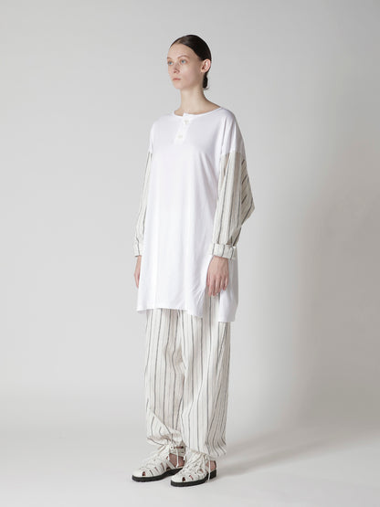 COMBINATION HENLEY NECK BLOUSE