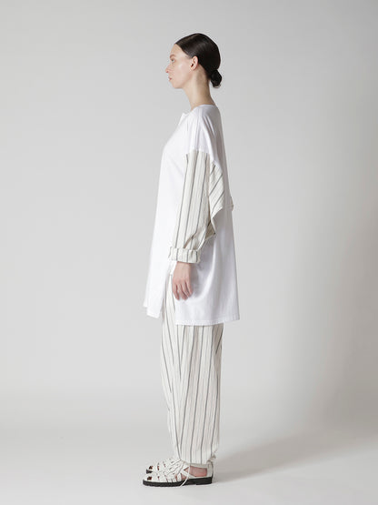 COMBINATION HENLEY NECK BLOUSE