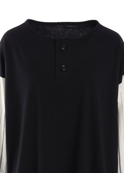 COMBINATION HENLEY NECK BLOUSE