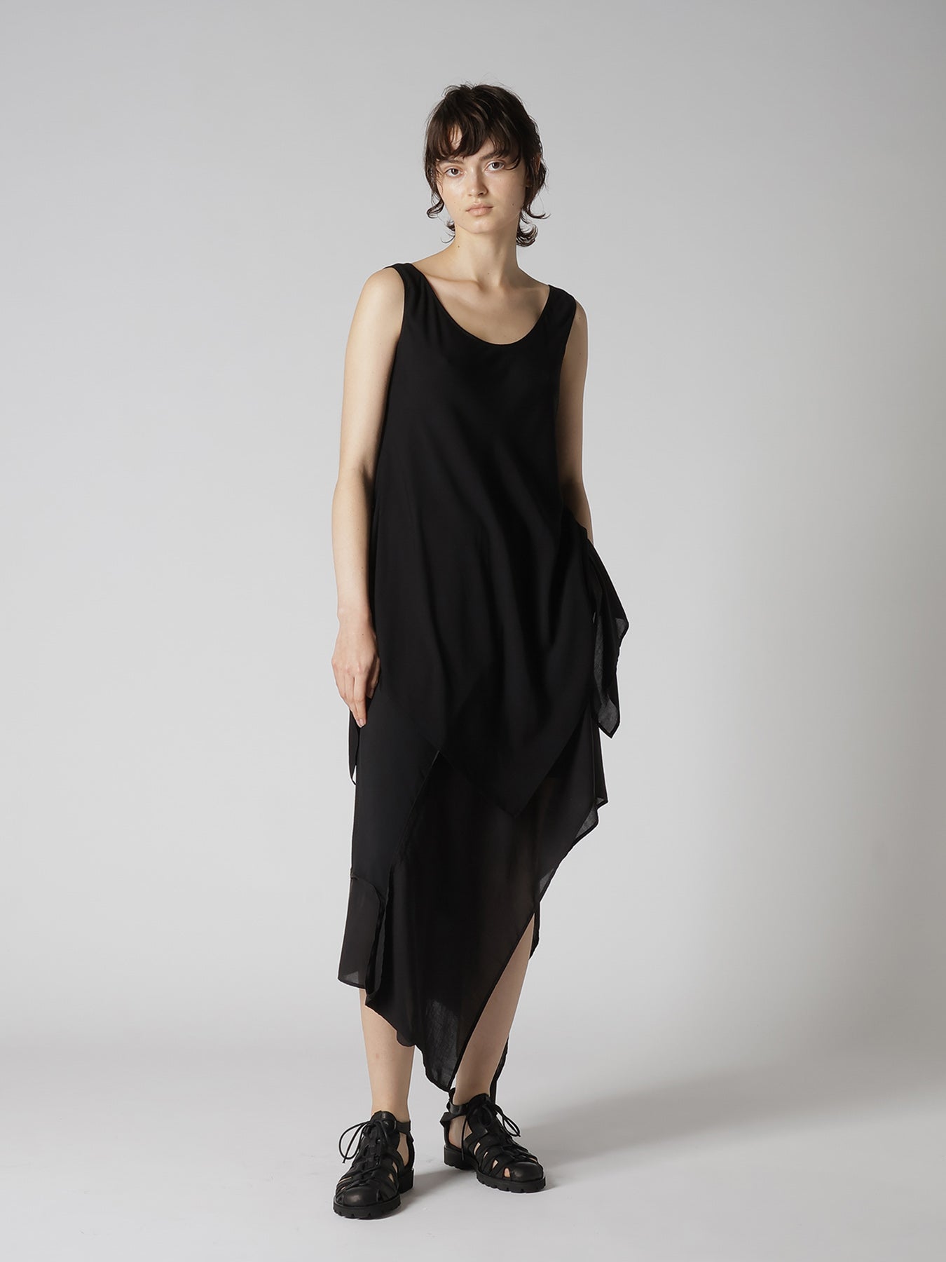 RAYON TWILL UNEVEN TANKTOP