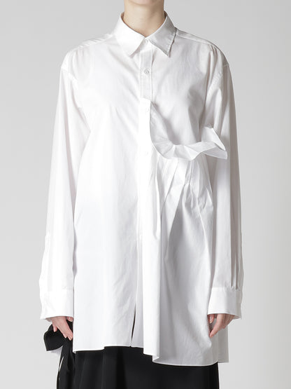 COTTON BROAD LEFT SIDE TUCK SHIRT